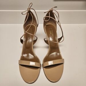 Aquazzura Beige Strappy Heels